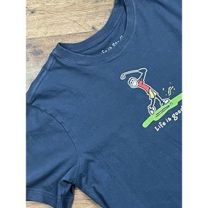 Life Is Good Blue Golf Shirt Vintage Size Men's‎ Small